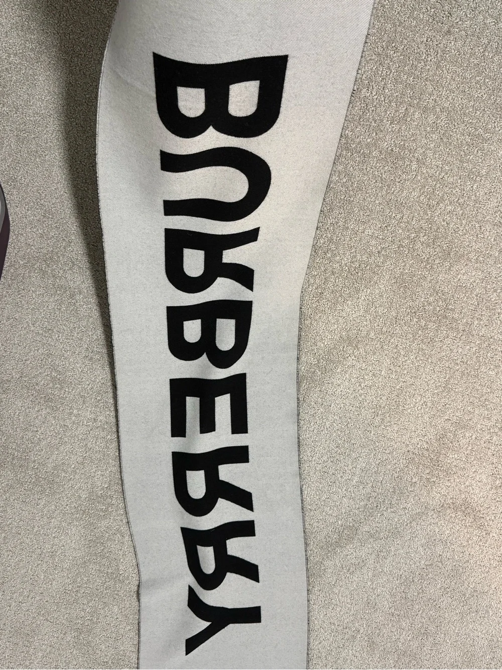 Burberry Black & White Logo wool Scarf